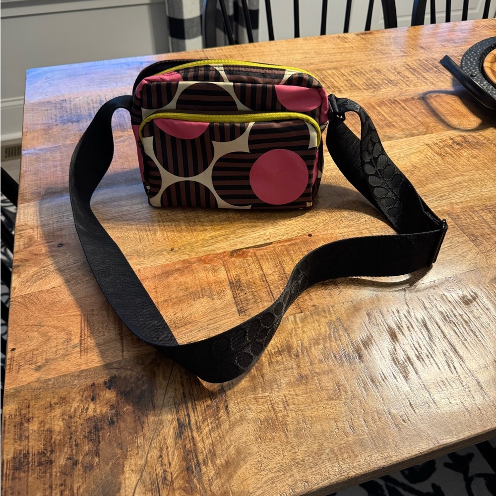 Orla Kiely Pink and Yellow Geometric Crossbody Bag